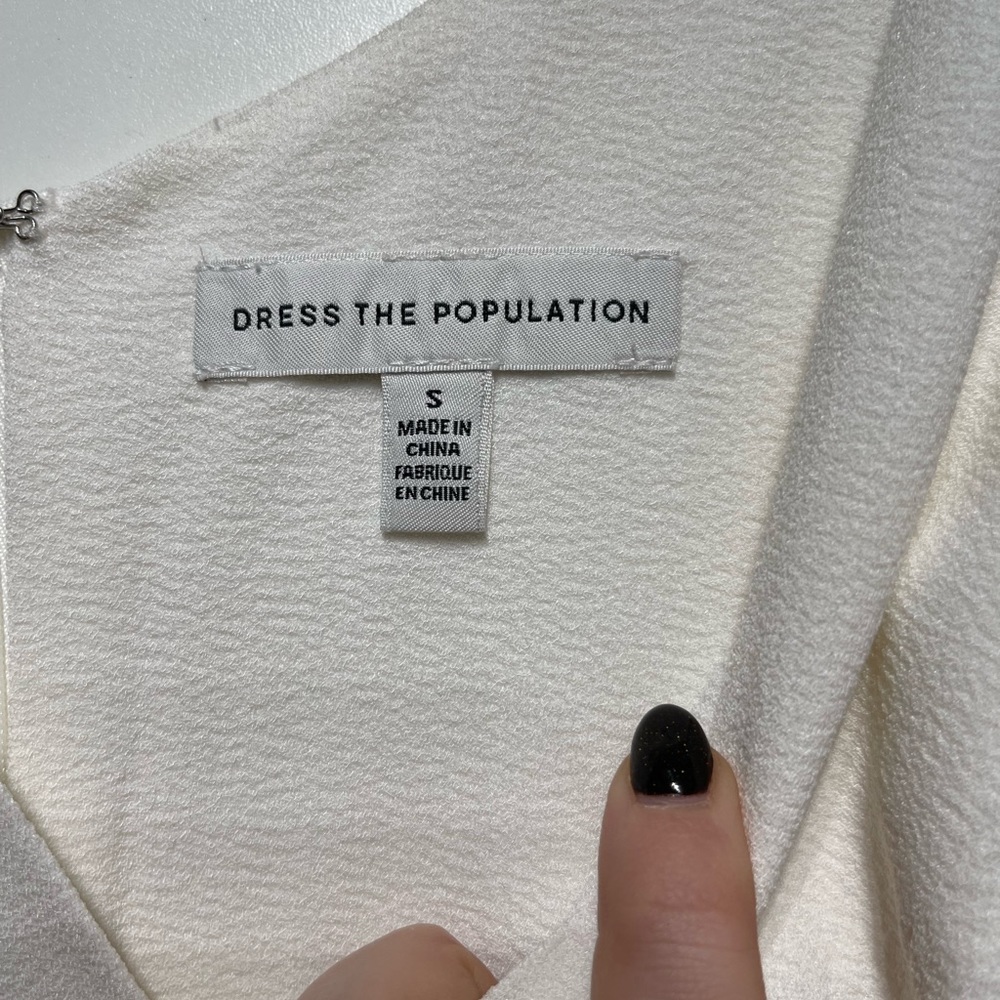 NEW Dress the Population Iris Gown in Off White - Picture 10 of 13